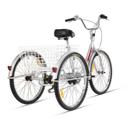 Bicicleta R26 7 Velocidades Tricicleta con Canasta Trasera Gospel PL7001-P