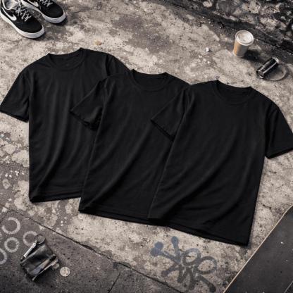 PAQUETE 3 PLAYERAS urban style-casual-camisetas negro y distintos colores
