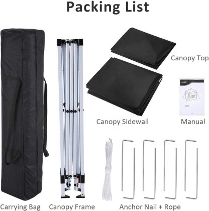 COBIZI - Toldo desplegable de 10 x 20 Pulgadas con 6 Paredes Laterales, toldo Impermeable para Eventos al Aire última intervensión, UPF 50+ cenador portátil para Fiestas, Playa, Camping, Boda,