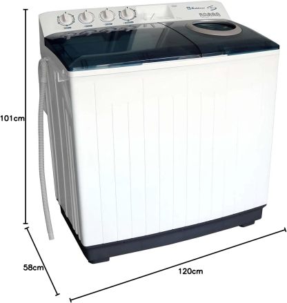 Koblenz Lavadora Dos Tinas de 22 Kg y 3 Velocidades con Secado Rápido y Lavado por Impulsor, Desagüe Manual, Timer de Lavado y Secado, Estructura de Plástico de Alta Resistencia, Blanca LDM-22B