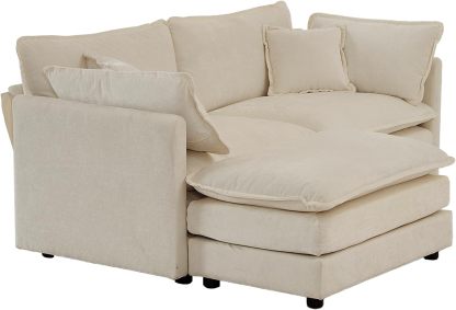 Neylory - Sofá de dos plazas con 2 almohadas para sala de estar, recámara, departamento, 2 plazas de felpilla para asiento profundo