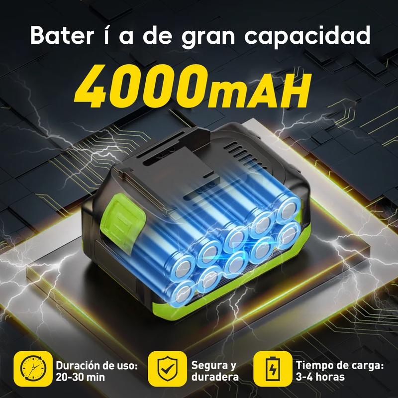 SEESE Hidrolavadora Inalámbrica 21V Portátil De Alta Presión Con Batería Recargable Para Lavar Autos Jardín Hogar, ideal como regalo festivo.