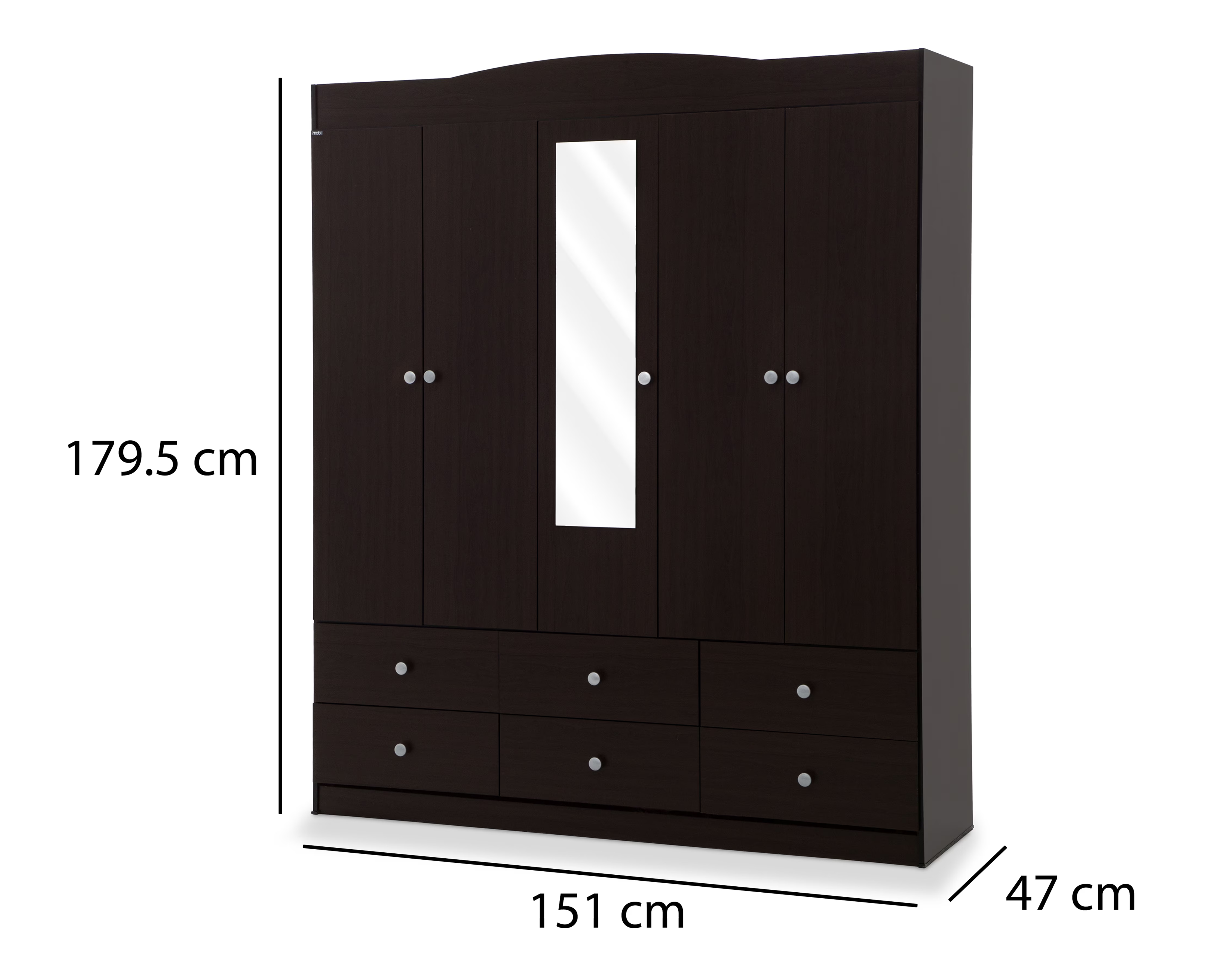 Ropero Mobi Valencia Chocolate 150 cm