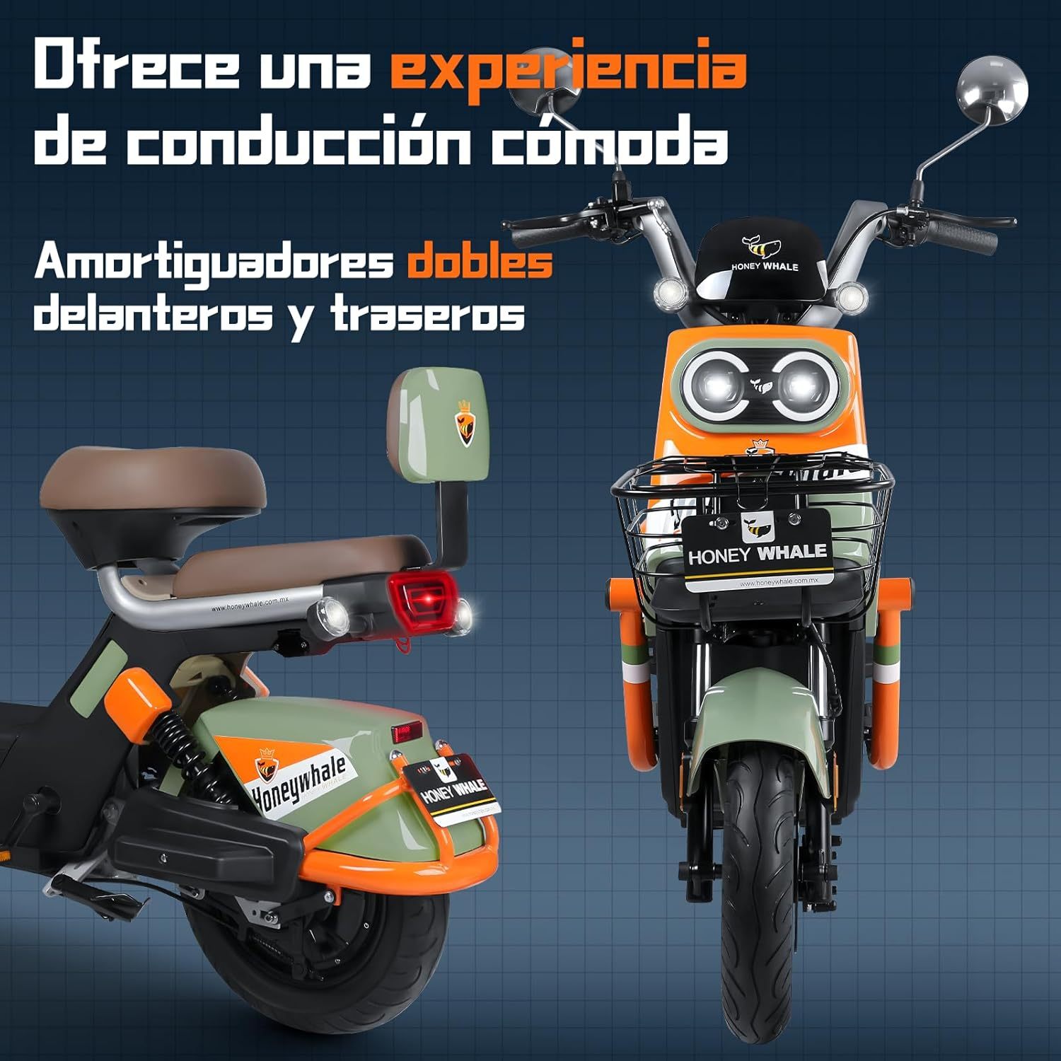 HONEYWHALE KC PRO Bicicleta Electrica para Adultos, Moto Electrica con Alarma, Potencia Motor Hasta 800W, Velocidad Máxima 45KM/H, Autonomía 60KM, Compatible con Desbloqueo NFC