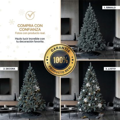 ESQUIMAL Árbol de Navidad Frondoso Pino Navideño Plegable, Cedro del Himalaya (Verde, 2.2 m)