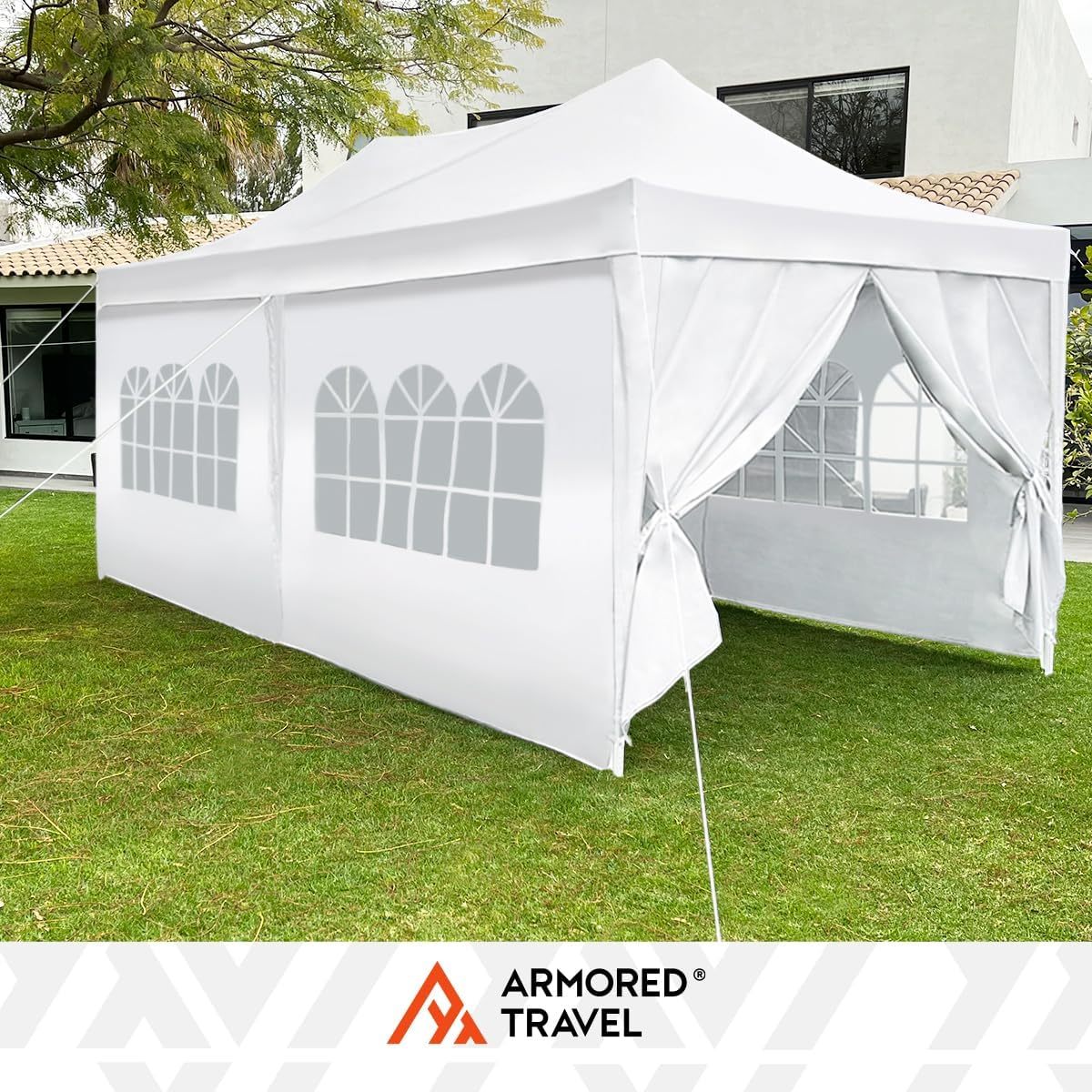BECKON Toldo Carpa Plegable con Paredes Impermeable 3x6 m Premium para Exteriores Uso rudo *Aluminio Reforzado* + *Estacas* Canopy Tent Gazebo Instant Shelter