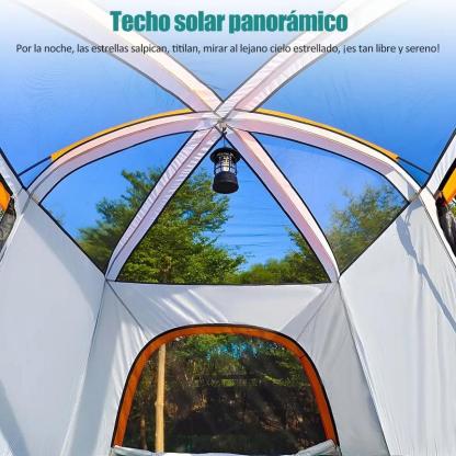 Carpa Puegarou 4-6 Personas Verde Oscuro con Protección de Lluvia y Mosquiteras