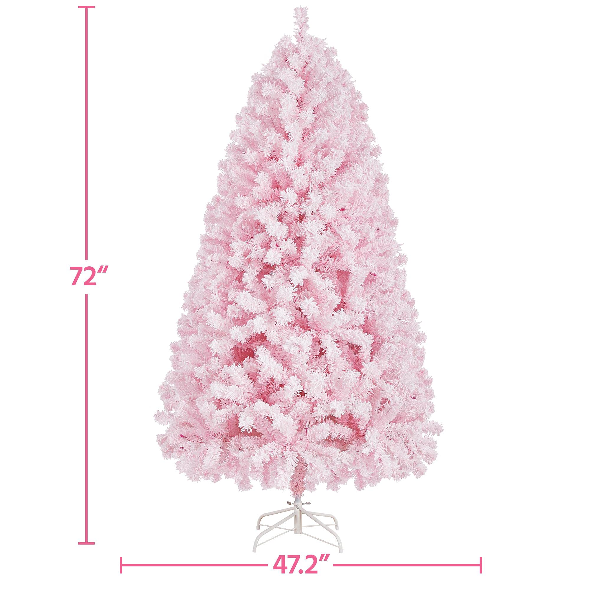 [Oferta especial de preventa]Yaheetech Árbol de Navidad Artificial Preiluminado de 6.5ft con 820 Puntas y 250 Luces Blancas Cálidas, Soporte Plegable, Color Blanco