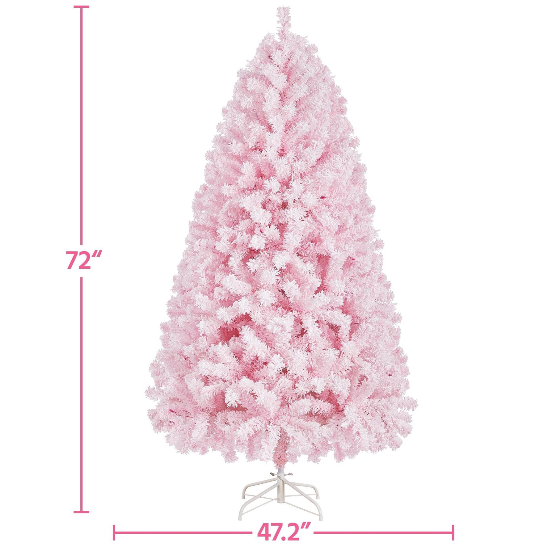 [Oferta especial de preventa]Yaheetech Árbol de Navidad Artificial Preiluminado de 6.5ft con 820 Puntas y 250 Luces Blancas Cálidas, Soporte Plegable, Color Blanco