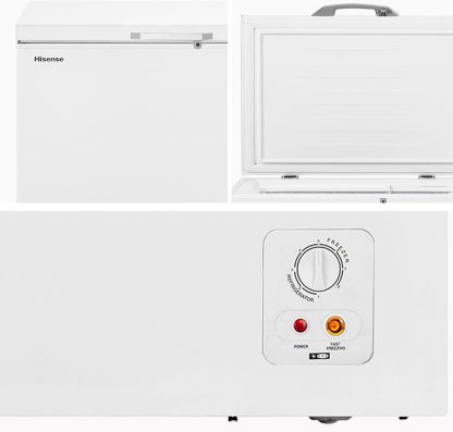 Hisense FC50D6AWX Congelador, 5 pies cúbicos, Temperatura ajustable, Fast Freeze, Cerradura de seguridad, 62x56x85cm(AnchoxLargoxAlto), Blanco