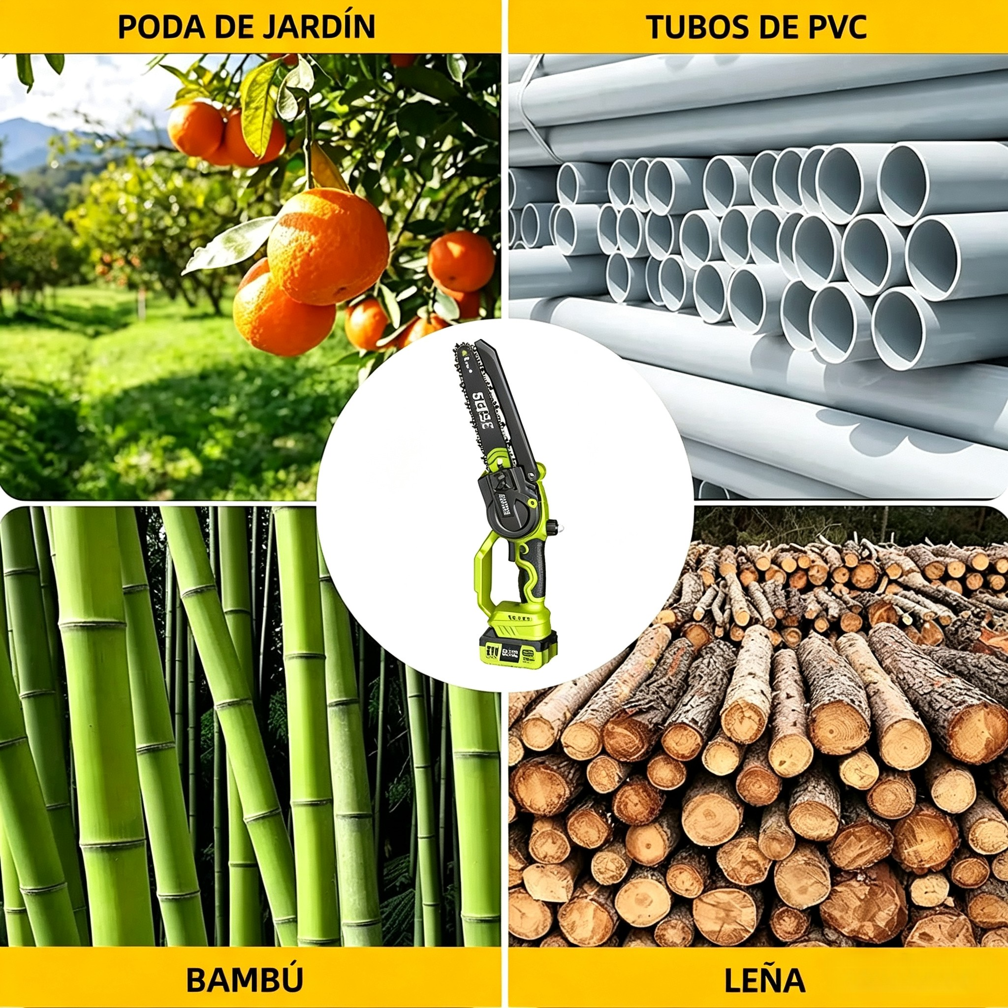 🌳 Motosierra Eléctrica 2 en 1 | ⚡ Motor Sin Escobillas de 21V | 🔋 2 Baterías Incluidas | 🪚 Sierra de Poda de 8" | 📏 Mango Telescópico hasta 15 Pies | 🔄 Cabezal Ajustable 180° | 💪 Correa de Hombro Incluida**