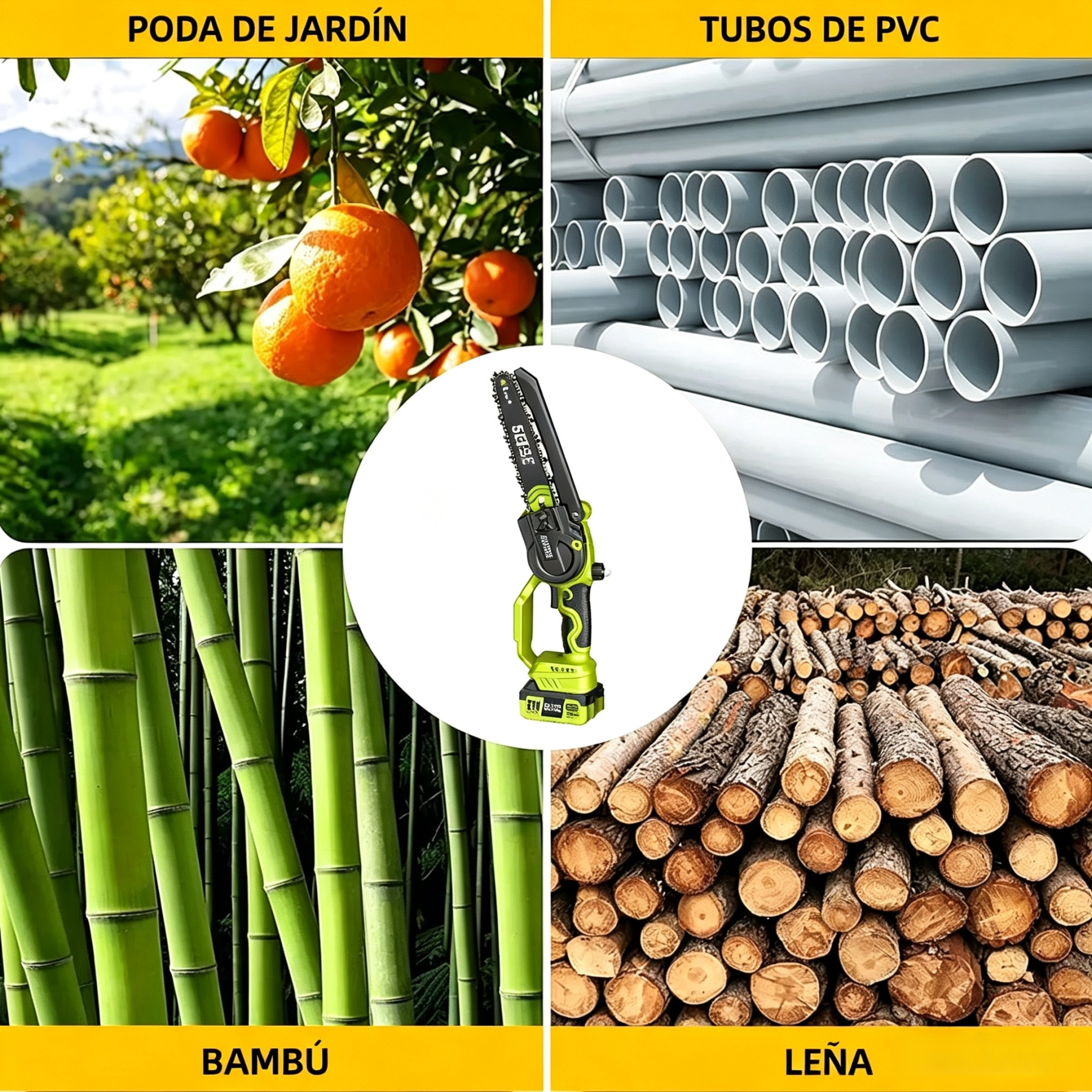 🌳 Motosierra Eléctrica 2 en 1 | ⚡ Motor Sin Escobillas de 21V | 🔋 2 Baterías Incluidas | 🪚 Sierra de Poda de 8" | 📏 Mango Telescópico hasta 15 Pies | 🔄 Cabezal Ajustable 180° | 💪 Correa de Hombro Incluida**