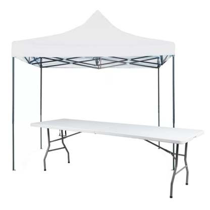 Toldo Carpa Impermeable 3x3 M + Mesa Plegable 180cm portatil Kingshouse COMBO