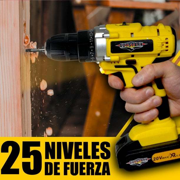 Taladro Desatornillador Inalambrico 1360rpm 25 pz Gutstark Taladro inalambrico 25 pza
