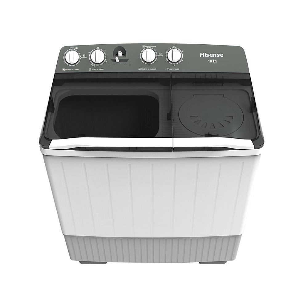 Lavadora Hisense WSA1803P Semiautomática 2 Tinas 18KG Blanca