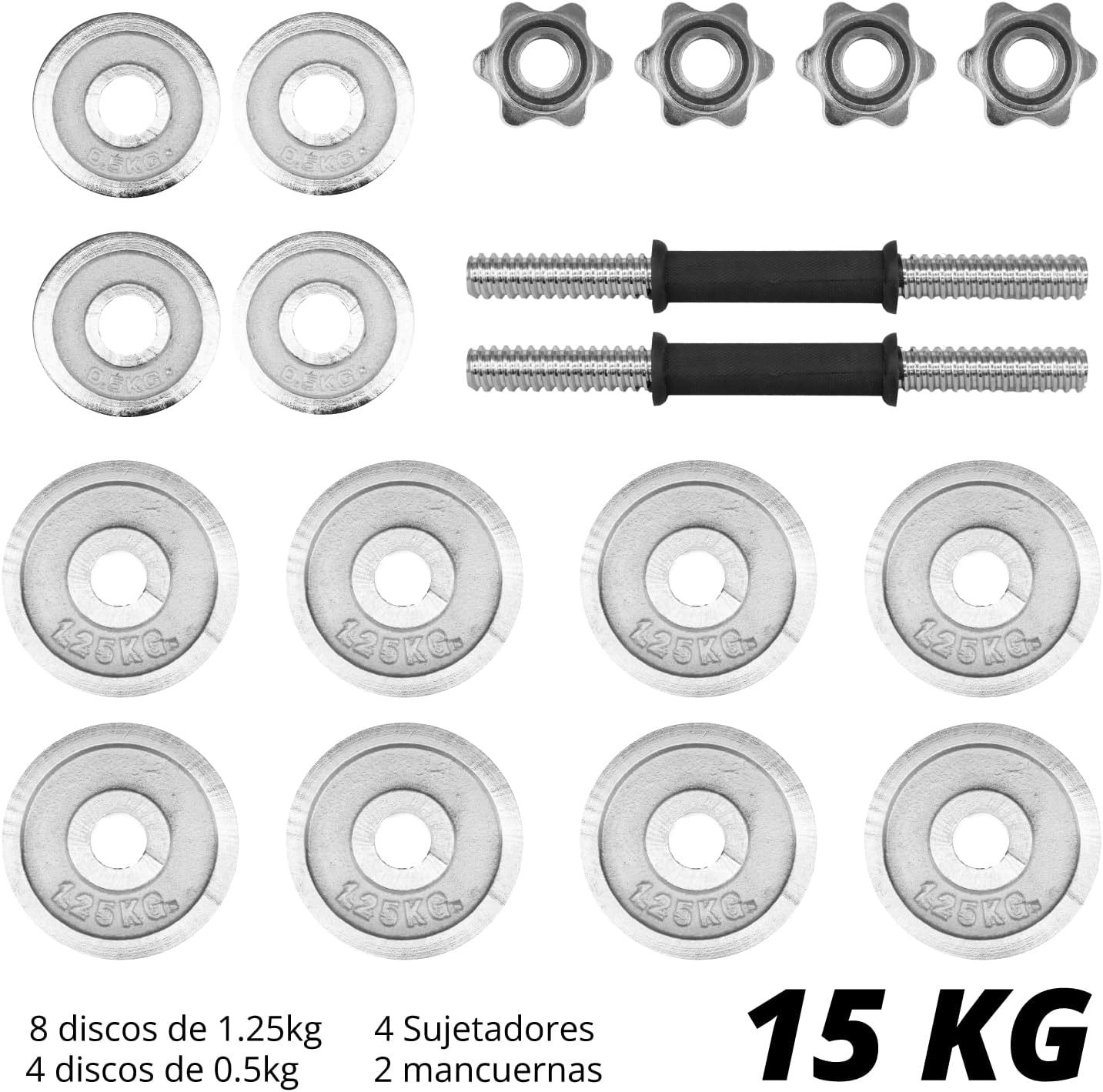 Altera Set de Mancuernas y Discos, Pesas Ajustables con Estuche para Ejercicio