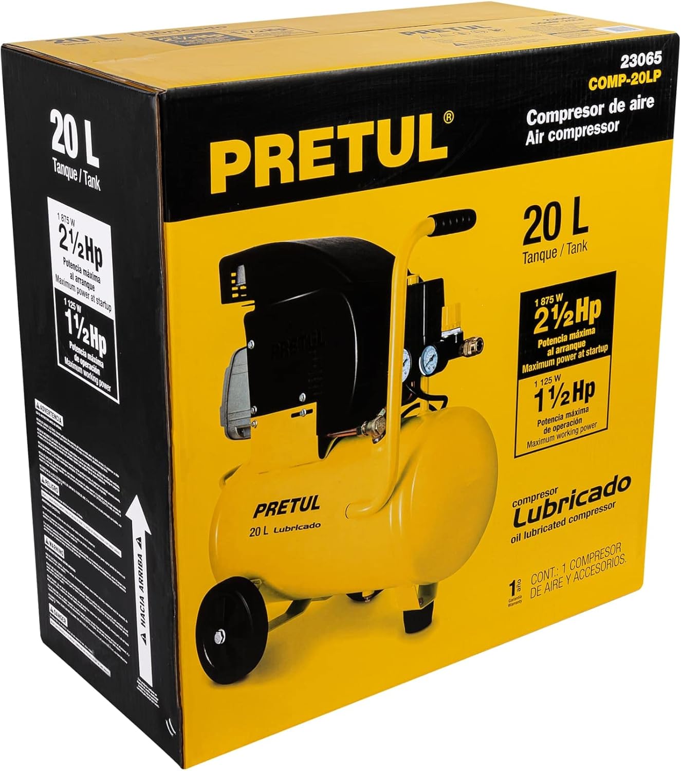Pretul COMP-20LP, Compresor horizontal, 20 L, 2-1/2 HP (potencia máxima), 127 V