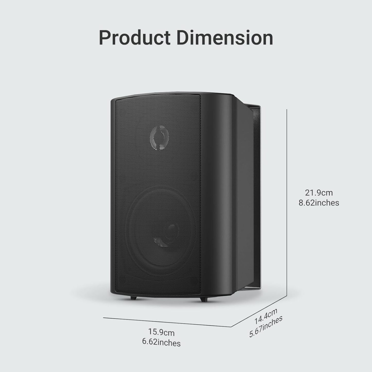 Herdio - Altavoces de Pared con Bluetooth para Exteriores e Interiores (Negro)