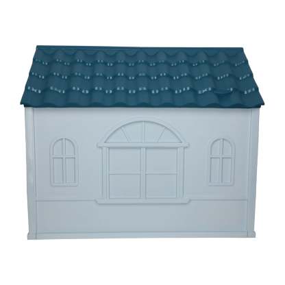Casa para Perro Grande MascoAmigo con Puerta Metálica-Térmica- de plástico 98x82x84 cm Azul