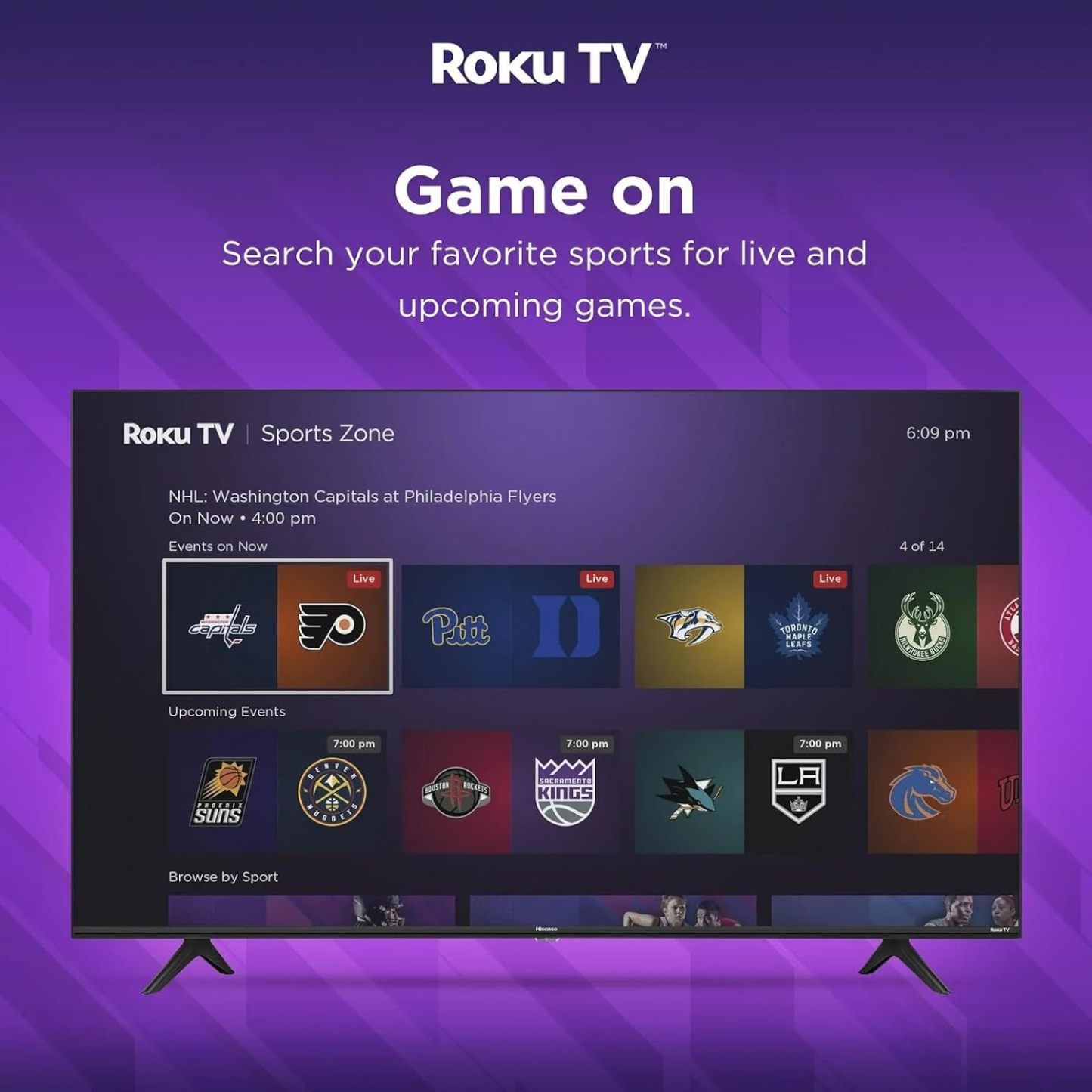 Hisense Televisión 2020 4K SmartTV Led con Sistema Roku, Compatible con Google Assistant y Alexa, Motion Rate 120, HDR10, DTS Studio Sound(58R6E3/58)(Reacondicionado)