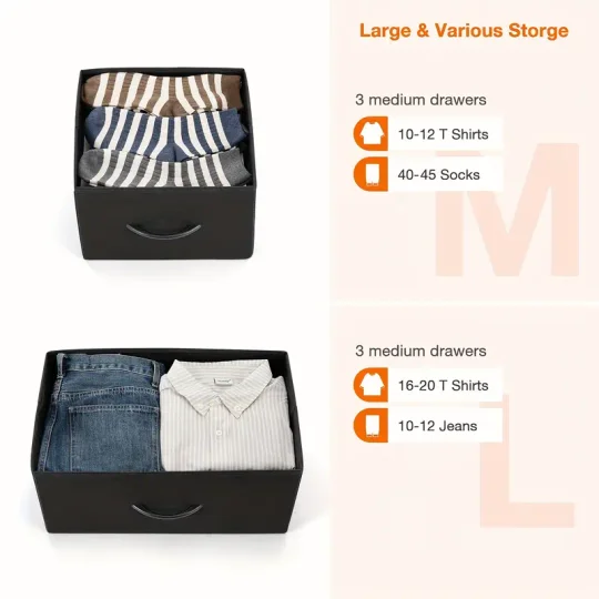 Cómoda Organizadora de Dormitorio de 9 Cajones de Tela - Parte Superior de Madera Resistente, Marco Engrosado, Amplio Almacenamiento para Guardarropas, Habitaciones y Pasillos