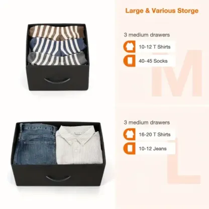 Cómoda Organizadora de Dormitorio de 9 Cajones de Tela - Parte Superior de Madera Resistente, Marco Engrosado, Amplio Almacenamiento para Guardarropas, Habitaciones y Pasillos