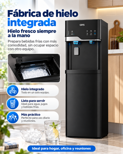 Dispensador de agua 3 temperaturas botellón oculto con fabrica de hielo GWIM3TBSO0 GRS
