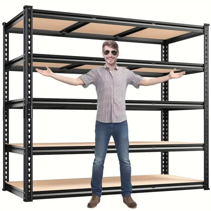 Estanter��a de garaje de 48.2" de ancho, estantes de almacenamiento de carga pesada de 2600 libras, estantes de metal de 72" de alto para unidades de estanter��a y almacenamiento, estantes de garaje ajustables para despensa,