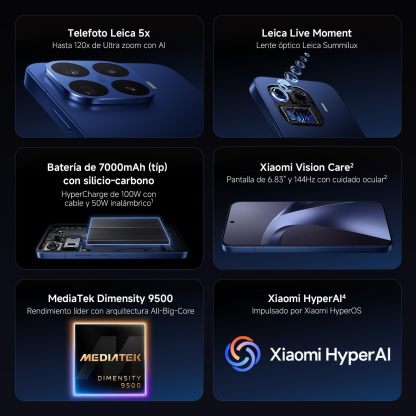 Xiaomi 17T Pro 5G 12GB RAM 512GB Azul Oscuro con Tablet REDMI Pad 2 9.7 de Regalo