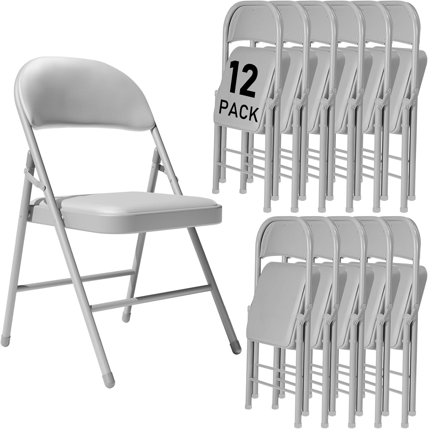 🪑 12 Sillas Plegables de Alta Resistencia | Uso Interior y Exterior | Para Jardín, Patio, Comedor, Eventos y Reuniones | Diseño Fácil de Guardar