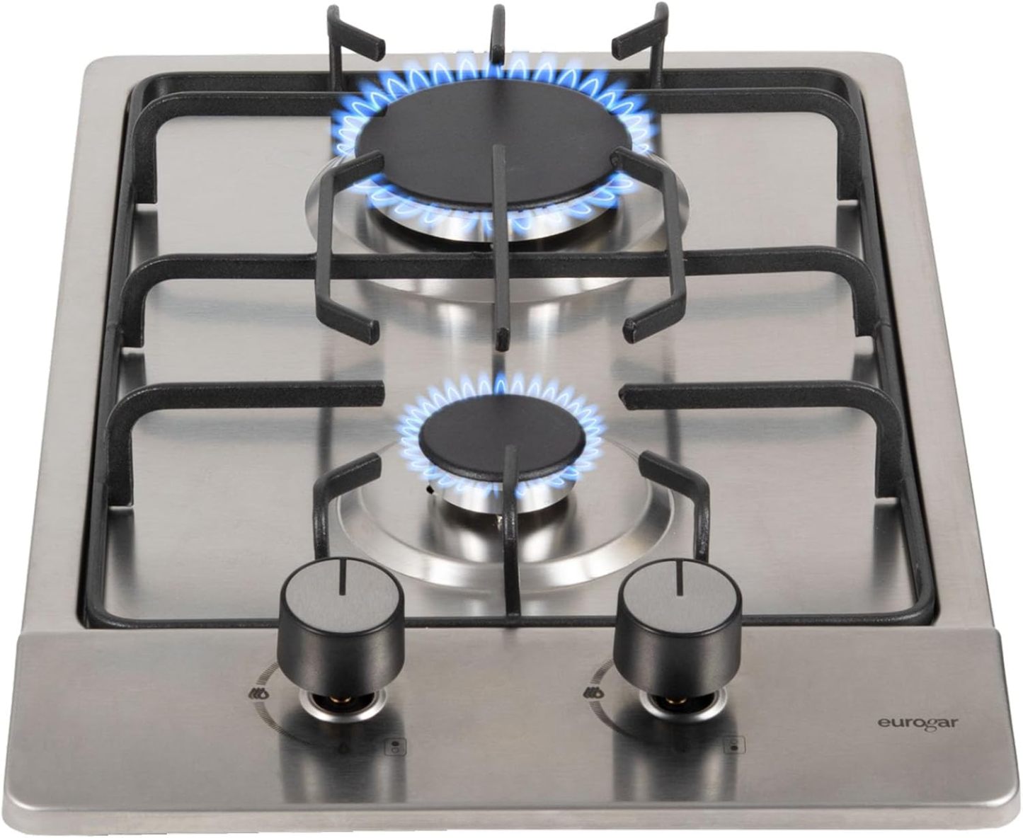EUROGAR Parrilla de Gas Empotrable 5 Quemadores, Acero inoxidable 76 cm, Uso para LP o Natural, Encendido Electrónico, Soportes de Hierro Fundido | EU5AI