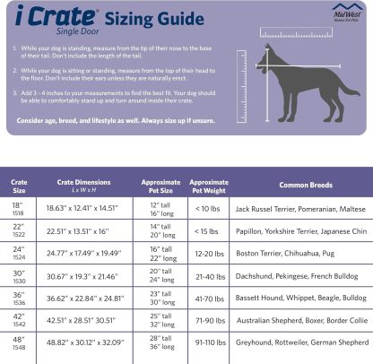 MidWest Homes for Pets - Jaula para perros XL | Jaula para perros MidWest iCrate de metal plegable con doble puerta con panel divisor, protege los pies y bandeja para perros a prueba de fugas | 48 pulgadas de largo x 30 de ancho x 33 pulgadas de alto, raz