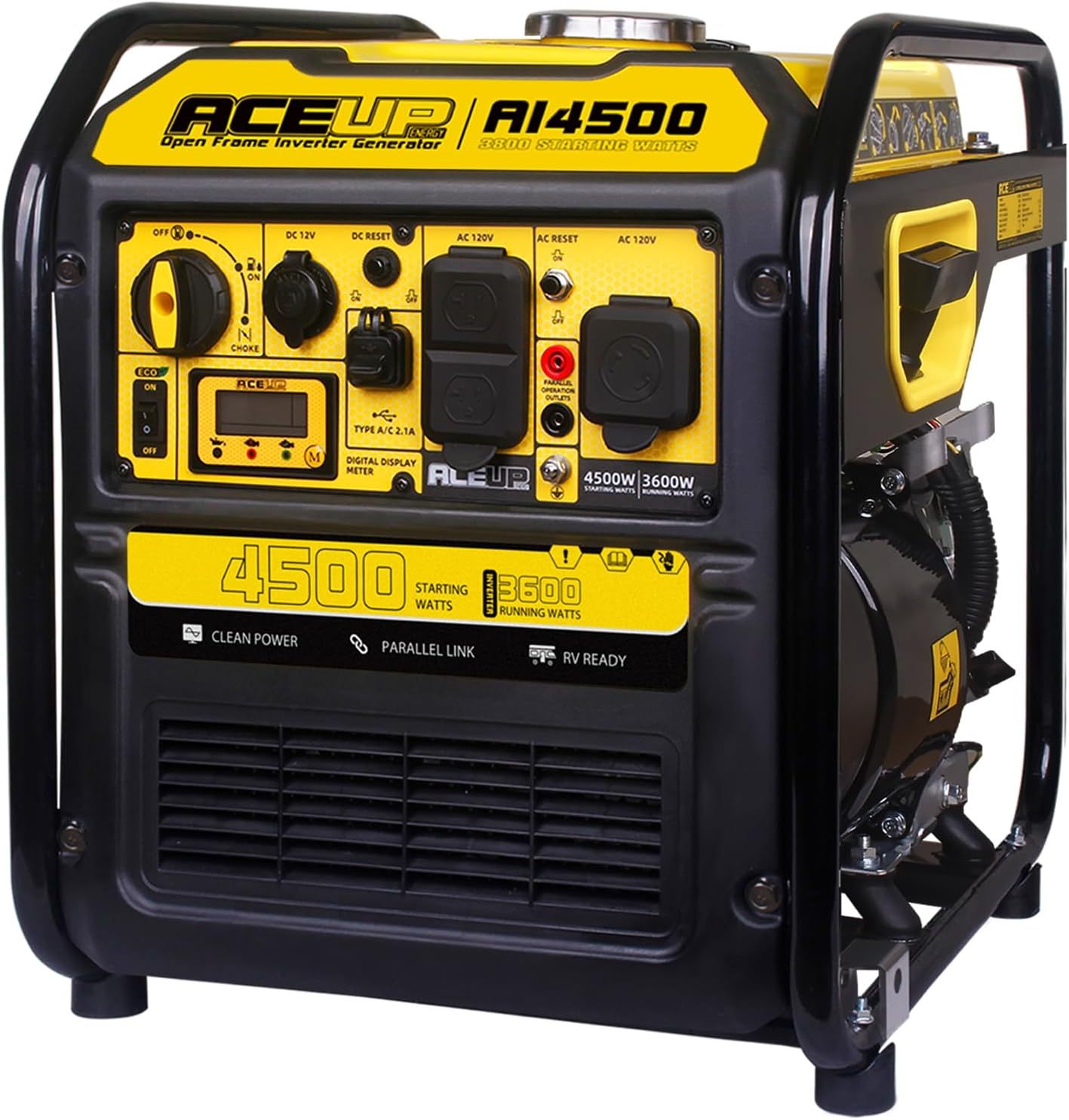 Aceup Energy - Generador de gas de 1.200 W, pequeño generador portátil para uso doméstico, camping, ultraligero, compatible con EPA y CARB