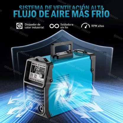 Máquina de Soldar Inverter 2 en 1, 350A, Dual Voltaje 110V/220V, MMA/TIG, Control Digital, Arco Estable con Funciones de Protección y Sistema de Disipación de Calor Eficiente