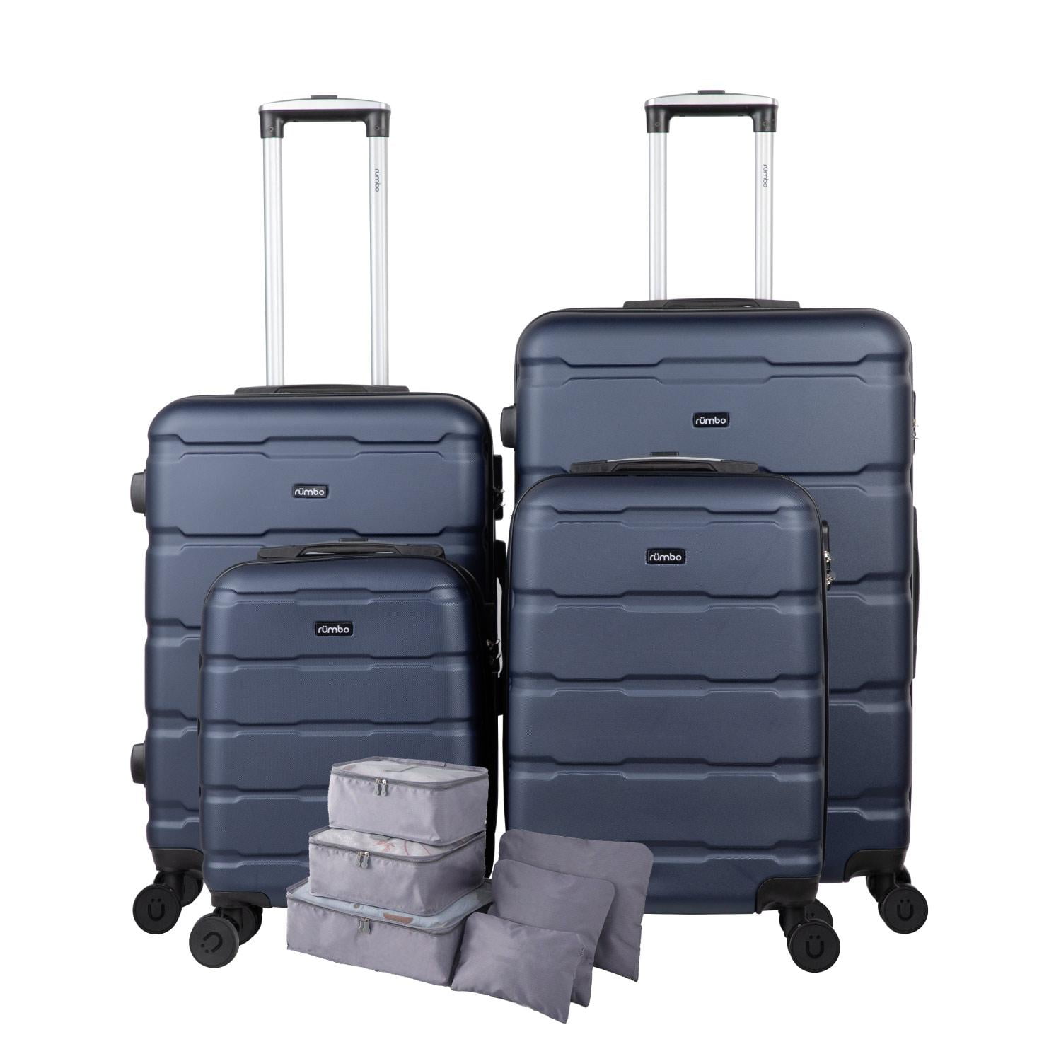 Juego 4 Maletas De Viaje Rigidas Ruedas 360 Bolsas De Viaje azul Rumbo RUM40