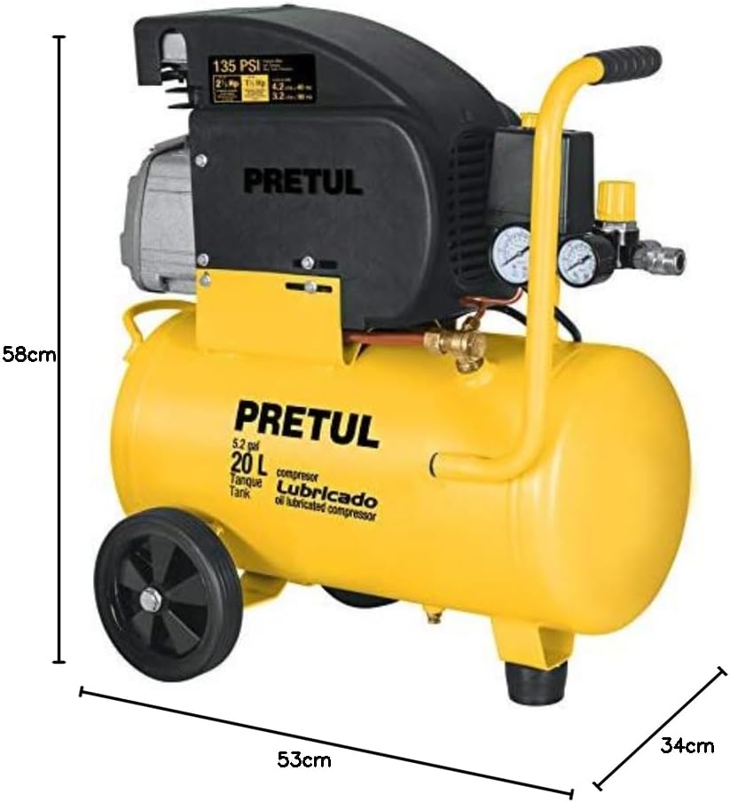 Pretul COMP-20LP, Compresor horizontal, 20 L, 2-1/2 HP (potencia máxima), 127 V