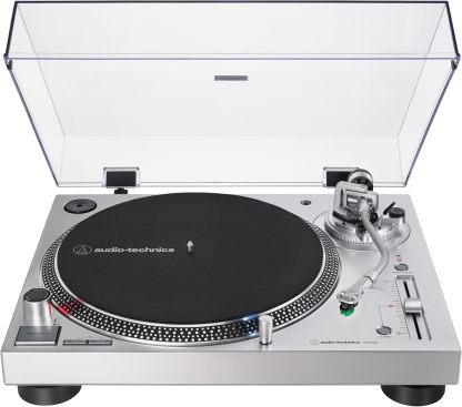 Audio-Technica - Tocadiscos AT-LP120XUSB-BK con accionamiento directo (analógico y USB), totalmente manual, alta fidelidad, 3 velocidades, convierte vinilo a digital, antipatinaje y control de tono variable, negro