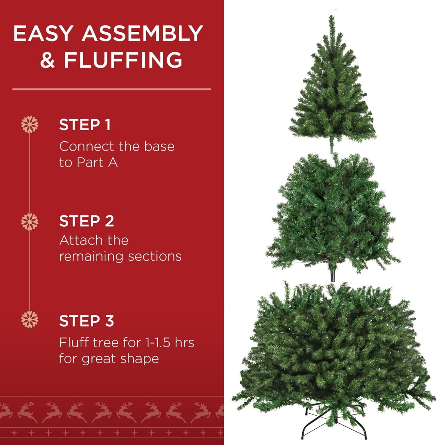 Best Choice Products - Árbol de Navidad Artificial de Abeto preiluminado de 7 pies para el hogar, Oficina, decoración de Fiesta con 550 Luces incandescentes, 1346 Puntas de Rama, fácil Montaje