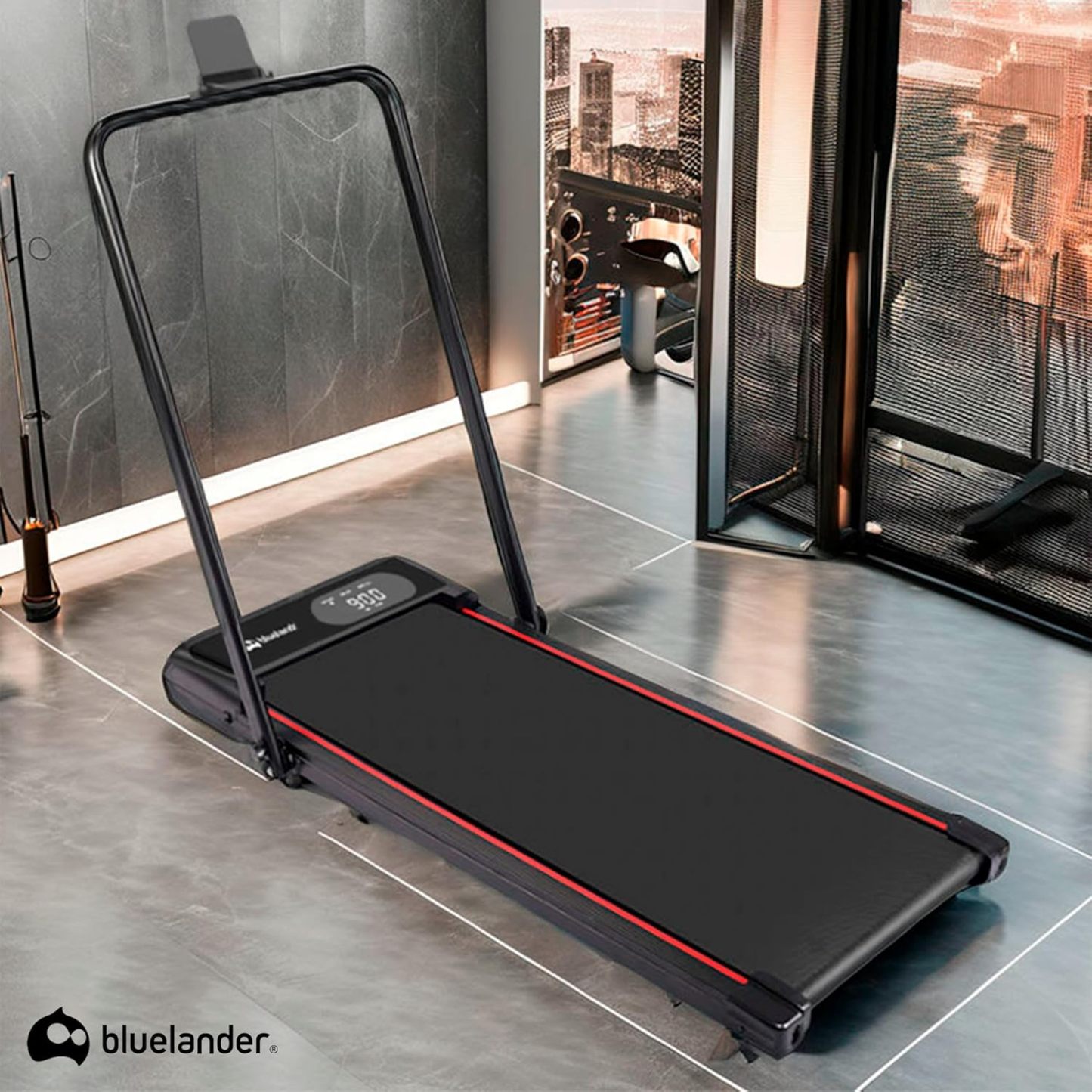 Bluelander Caminadora Electrica, Walking Pad con Asa, 100 * 48 * 120 cm, 110 V, Pantalla Digital, Caminadora Plegable, Portatil, Ideal para Oficina, Hogar, Cinta para Caminar (Walking Pad con Asa)