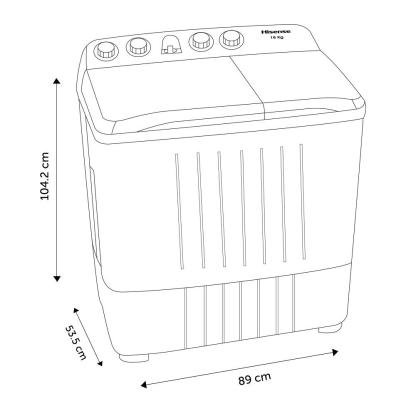 Lavadora Hisense WSA1803P Semiautomática 2 Tinas 18KG Blanca