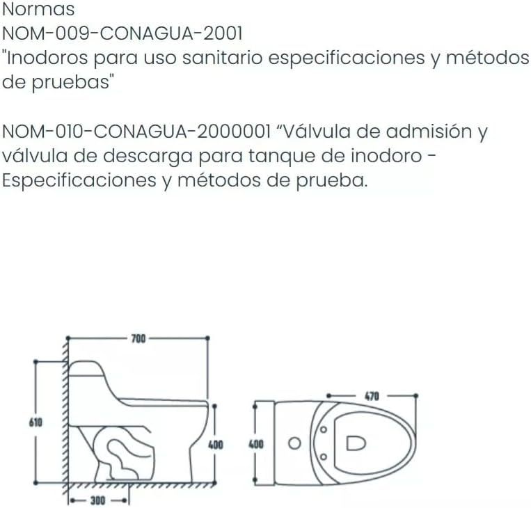 Decobath - WC/Inodoro de Cerámica, Una Pieza, Doble Descarga, Asiento Cierre Suave, Color Blanco