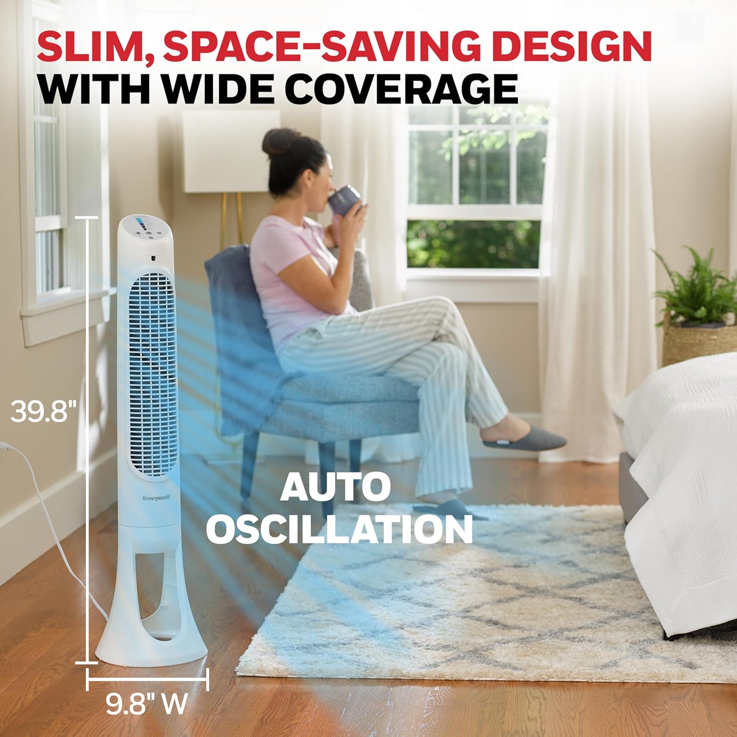 Honeywell Ventilador, Tradicional, Blanco, 1, 1