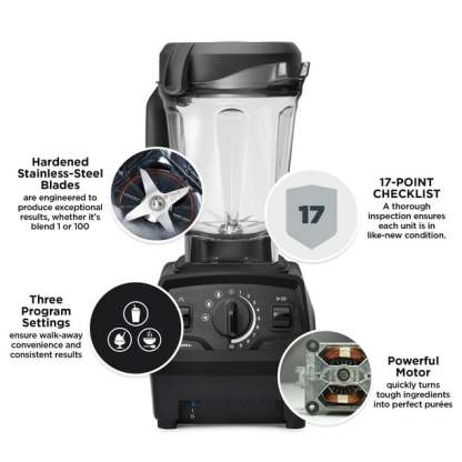 Vitamix Explorian Blender with Programs, Professional-Grade, 64 oz. Low-Profile Container, Slate (Renewed Premium)