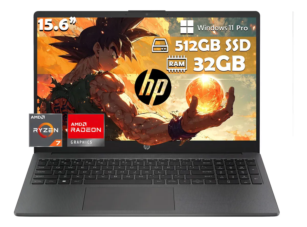 Laptop Hp 255 G10 Amd Ryzen 7 7730u 512 Gb Ssd 32 Gb 15,6 (1920×1080) Fhd W11 Pro Gráficos Amd Radeon
