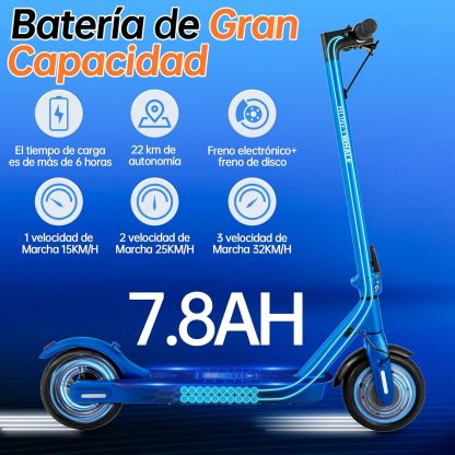 HONEYWHALE M2 Pro Scooter Eléctrico Plegable para Adultos, Motor de 500 W de Potencia Máxima, 22km con una Carga Completa, Velocidad Máxima 32km/h, Patin Eléctrico con App Control Bluetooth