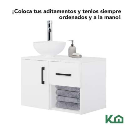 Mueble Kit Para Baño Gabinete Organizador Lavamano Monomando blanco