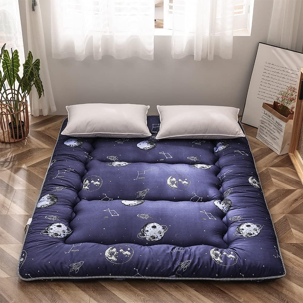 MAXYOYO - Puf plegable para sofá, cama, colchón de piso para adultos, extra grueso, 6 pliegues, sofá para recámara, sala de estar, beige, 135 x 240 cm