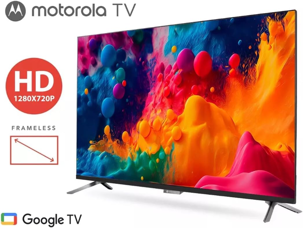 Motorola Google TV 32" HD LED Smart TV Android 720p Google Assistant Netflix Youtube Compatible MOT32HLE11 2024 Model Negro Bezel