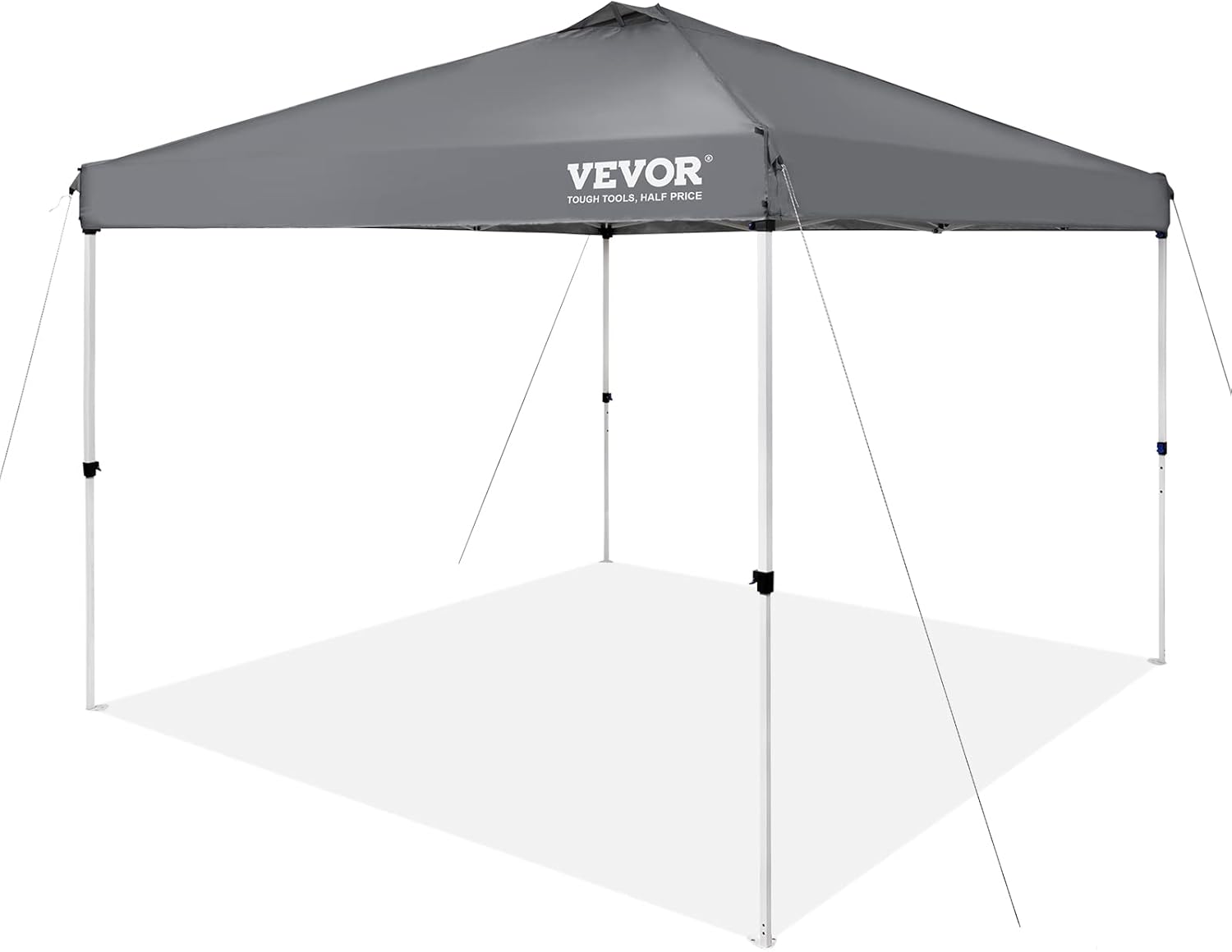 VEVOR - Tienda de campaña desplegable para toldo de 10 x 10 pies, lona recubierta de poliuretano de 250 D, con bolsa de rodillo portátil y 4 bolsas de arena, resistente al agua y protección solar para
