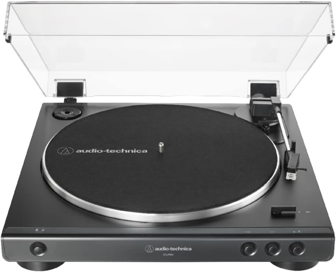 Audio-Technica - Tocadiscos AT-LP60X-BK totalmente automático con tran